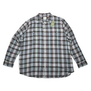 Mutual Weave Plaid Flannel Button Front L/S Shirt Mens Size 3XLT